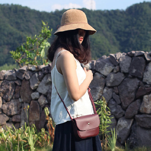 Stylish Womens Leather Saddle Bag Crossbody Bags Purse for Women Unique