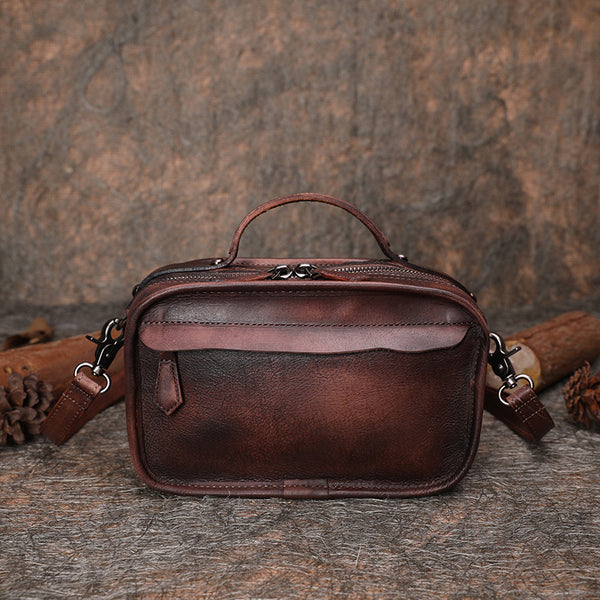 Coffee Leather Crossbody Bags Shoulder Bag Purses for Women