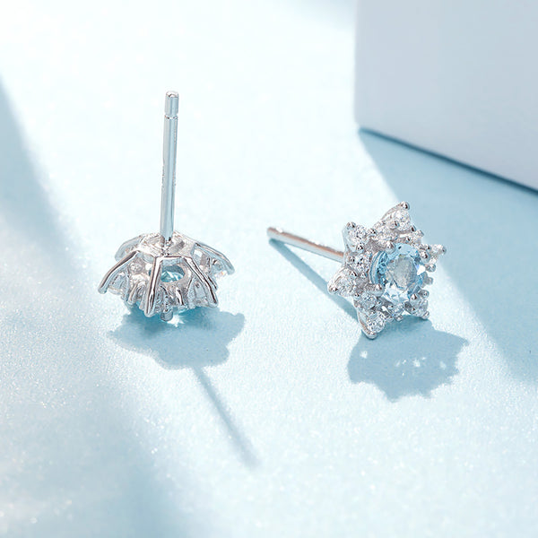 womens March Birthstone Jewelry Aquamarine Earrings for women chic