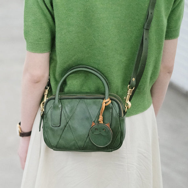 Womens Cute Small Leather Crossbody Purse Top Handle Handbag Aesthetic