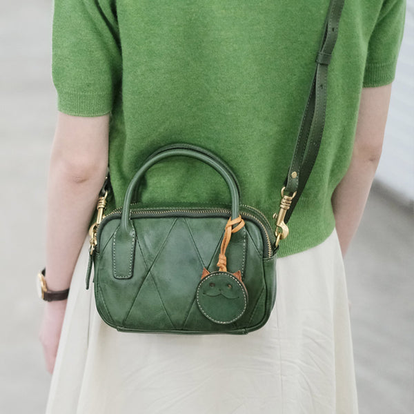 Womens Cute Small Leather Crossbody Purse Top Handle Handbag