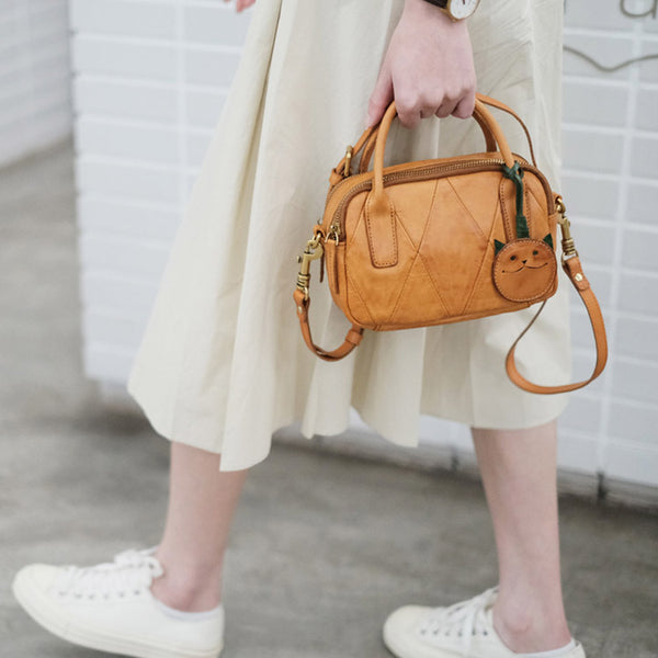 Womens Cute Small Leather Crossbody Purse Top Handle Handbag Cool