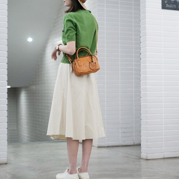 Womens Cute Small Leather Crossbody Purse Top Handle Handbag Cute