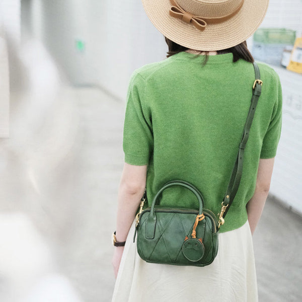 Womens Cute Small Leather Crossbody Purse Top Handle Handbag Designer