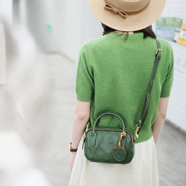 Womens Cute Small Leather Crossbody Purse Top Handle Handbag Designer