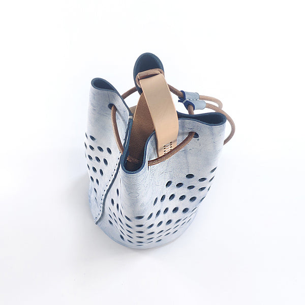 small womens leather drawstring crossbody bucket bag purse side bags for women Cowhide