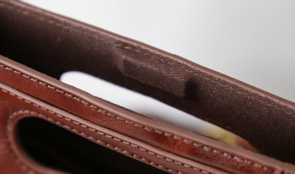 Womens Small Vegetable Tanned Leather Underarm Bag Vertical Handbag and Crossbody Bag