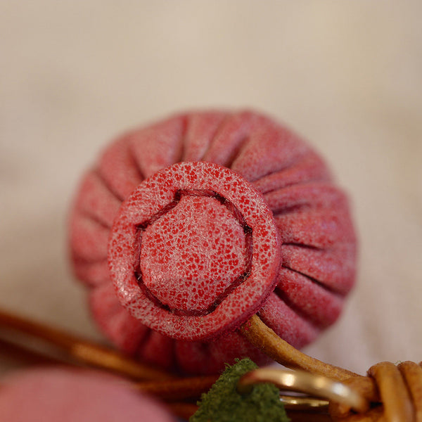 Leather Blueberry Bag Charm Handmade Vegetable Tanned Cowhide Fruit Keychain for Handbags