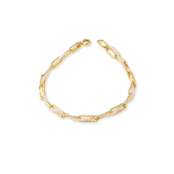 Baroque Pearl Choker Necklace for Women 14K Gold Plated Chain with Freshwater Pearls