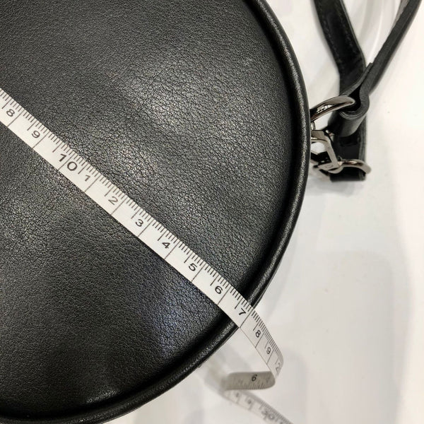 Black Round Leather Bag for Women Leather Petite Round Crossbody Shoulder Bag for Women Handmade