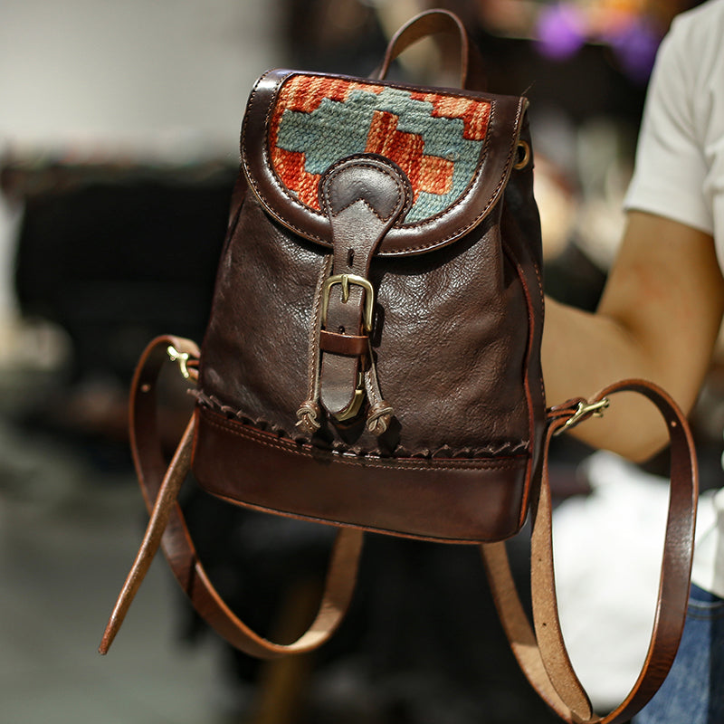 Brown rucksack handbag best sale