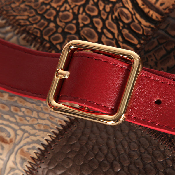 Womens Boho Patchwork Genuine Leather Backpack Bag Handmade Top-Handle Convertible Bag Elegant