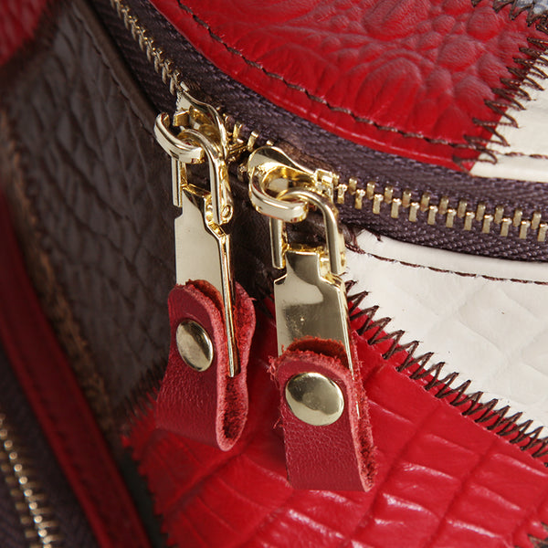 Boho Patchwork Leather Backpack for Women Small Genuine Leather Backpack Nice