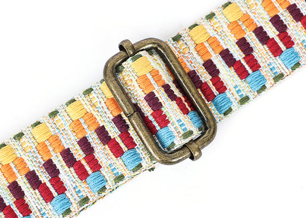 Boho Patchwork Leather Sling Bag for Women Colorful Genuine Leather Crossbody Chest Bag Boho