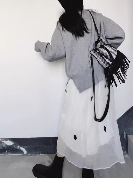 Boho Polyester and Vegan Leather Womens Fringe Crossbody Bag Convertible Backpack Purse Beautiful