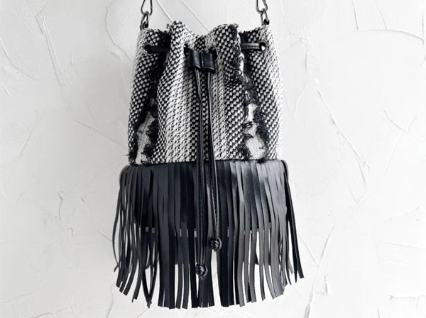 Boho Polyester and Vegan Leather Womens Fringe Crossbody Bag Convertible Backpack Purse Stylish