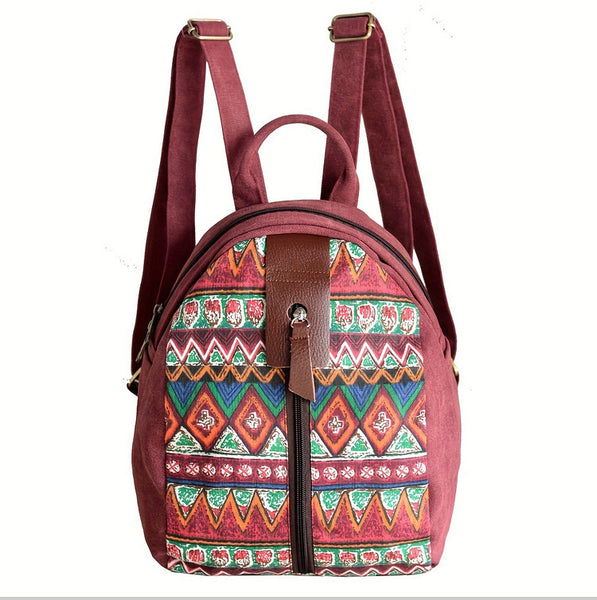Ethnic Style Women's Small Canvas Rucksack Canvas Backpack