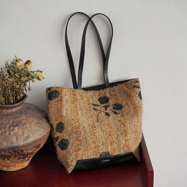 Boho Women's Large Woven Tote Bag with PU Leather Straps Casual Shoulder Handbag for Daily and Travel Use Accessories
