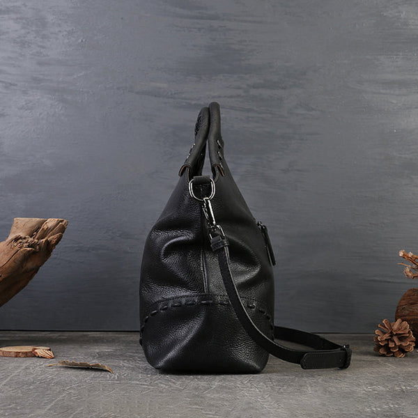 Boho Womens Black Shoulder Handbag Leather Tote Bags For Women Cool