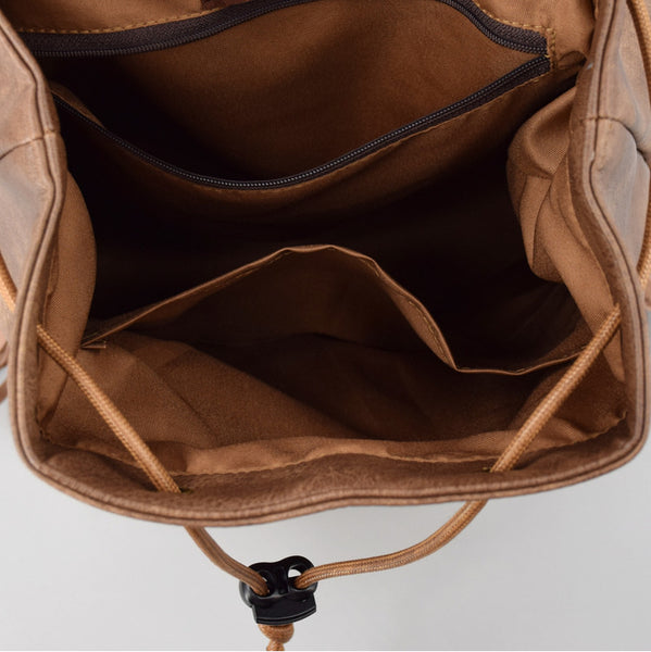 Boho Womens Fringe Backpack Bag Ladies Small Vegan Leather Rucksack Capacity