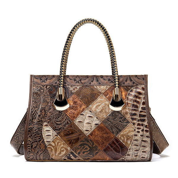 Boho Womens Leather Over The Shoulder Bag Genuine Leather Crossbody Handbags Beautiful