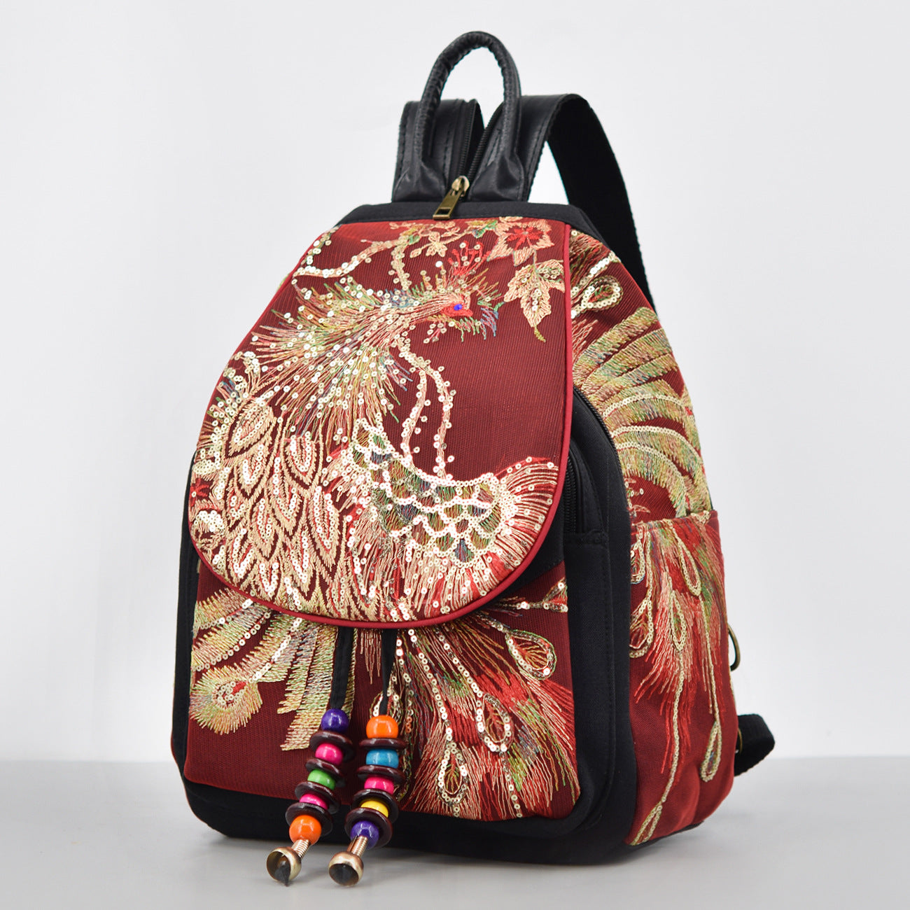 Boho Womens Embroidery Small Cloth Backpack Bag Canvas Rucksack