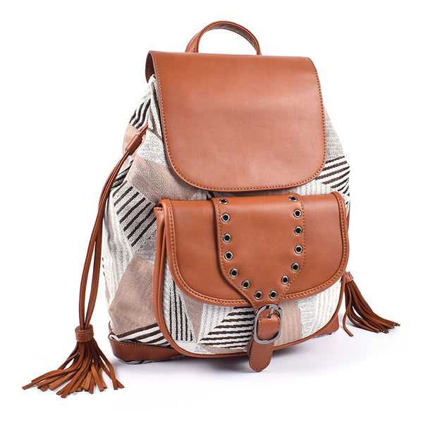 Boho Womens Vegan Leather Backpack Rucksack Bag Badass