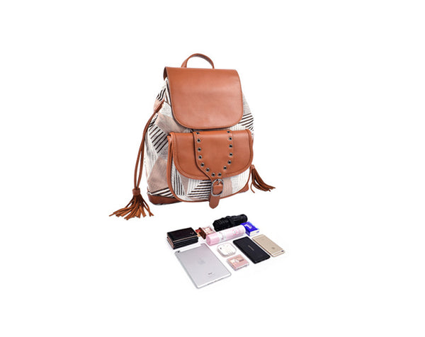 Boho Womens Vegan Leather Backpack Rucksack Bag Cool