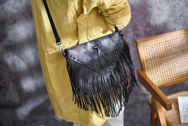 Casual Womens Fringe Crossbody Purse Vintage Boho Bags Outside