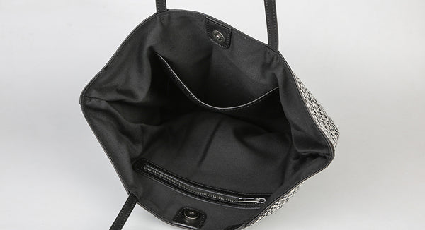 Casual Womens Knitted Tote Bag with Leather Trim Shoulder Bag with Magnetic Closure Capacity