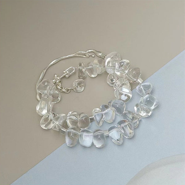 Charm Womens Clear Quartz Sterling Silver Bracelet Cool