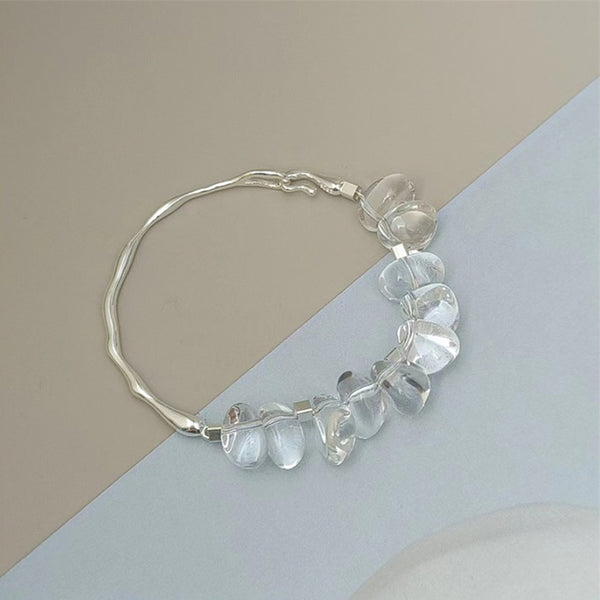 Charm Womens Clear Quartz Sterling Silver Bracelet Cute