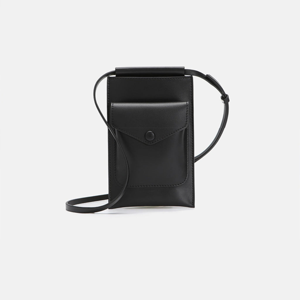 ER Direct Genuine Leather Crossbody Mini Pouch – Made In Italy, Adjustable Strap, Silver Hardware