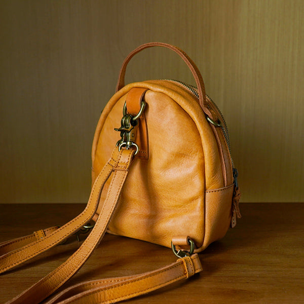 Chic Leather Mini Backpack Purse Black Leather Shoulder Bag Affordable
