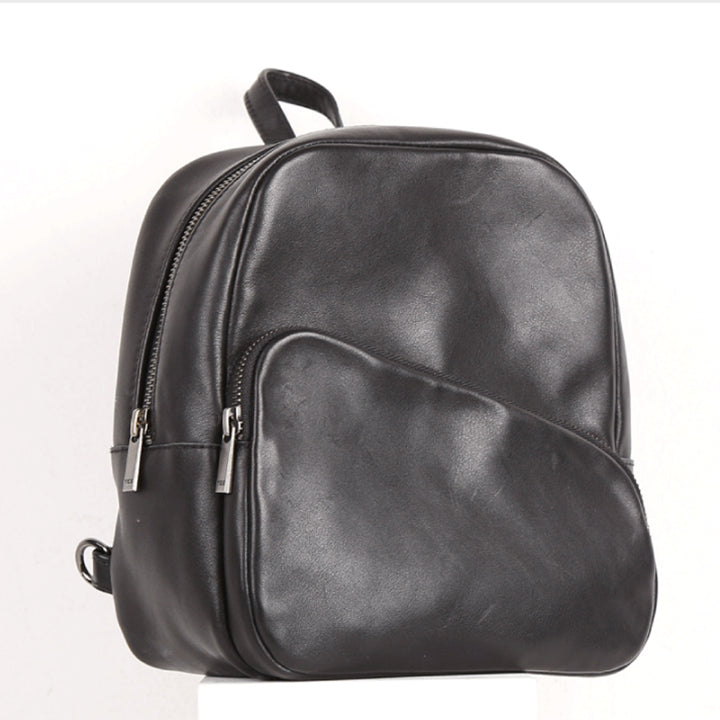classy black leather backpack Chic Womens Black Backpack Purse Mini Leather Rucksack