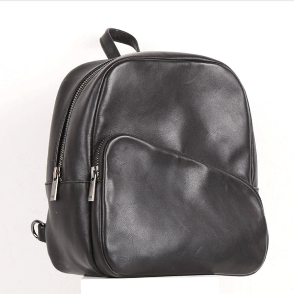 Chic Womens Black Backpack Purse Mini Leather Rucksack Classy