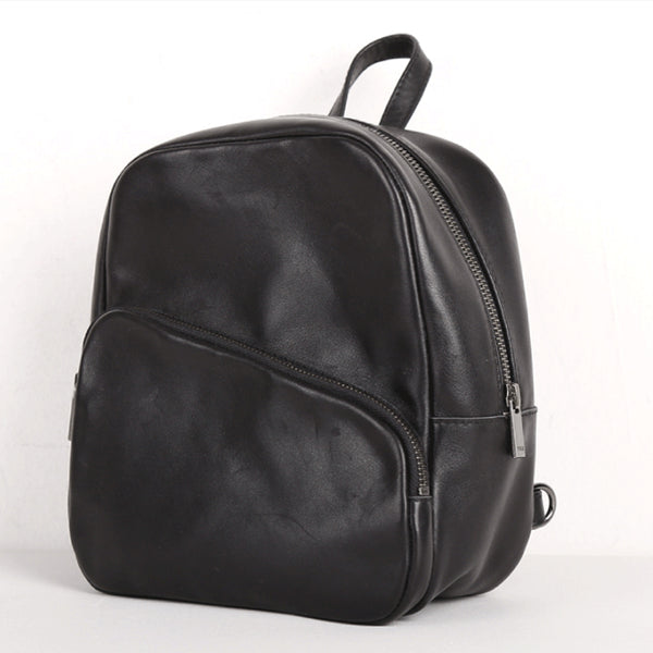 Chic Womens Black Backpack Purse Mini Leather Rucksack Cool