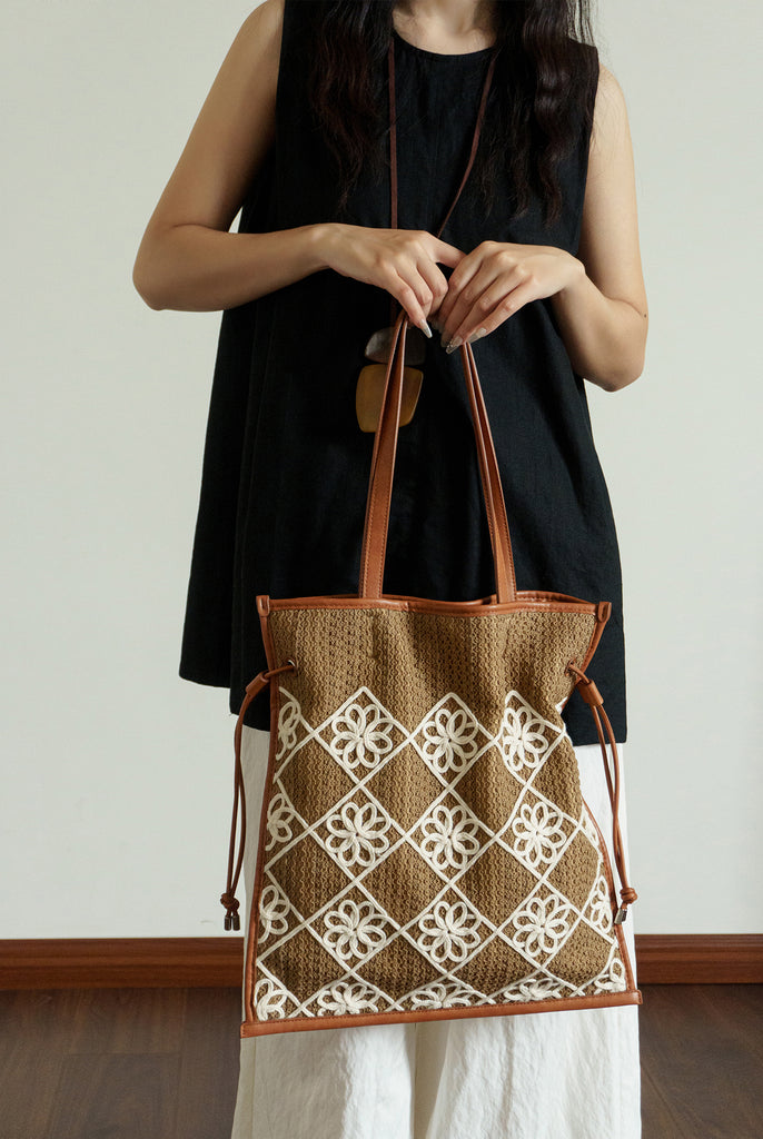 Chic Women's Boho Handbags Crochet Tote Bag For Women Funky