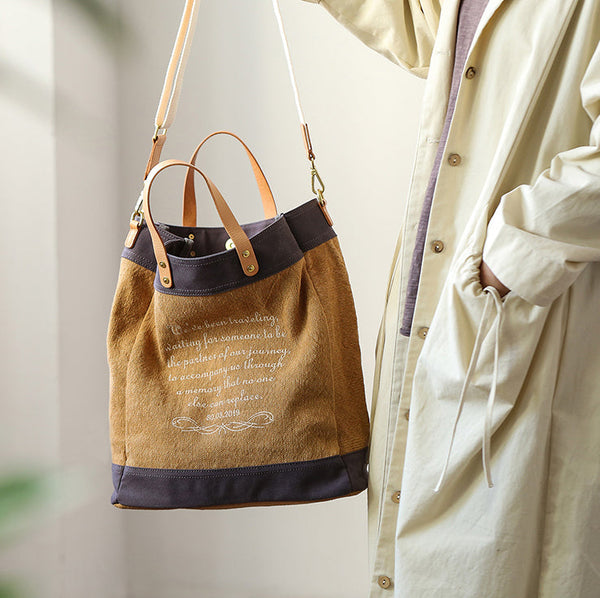 Classic Women's Cotton Canvas Tote Bag Shoulder Handbags Designer