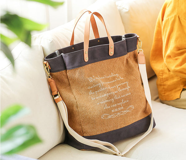 Classic Women's Cotton Canvas Tote Bag Shoulder Handbags Durable