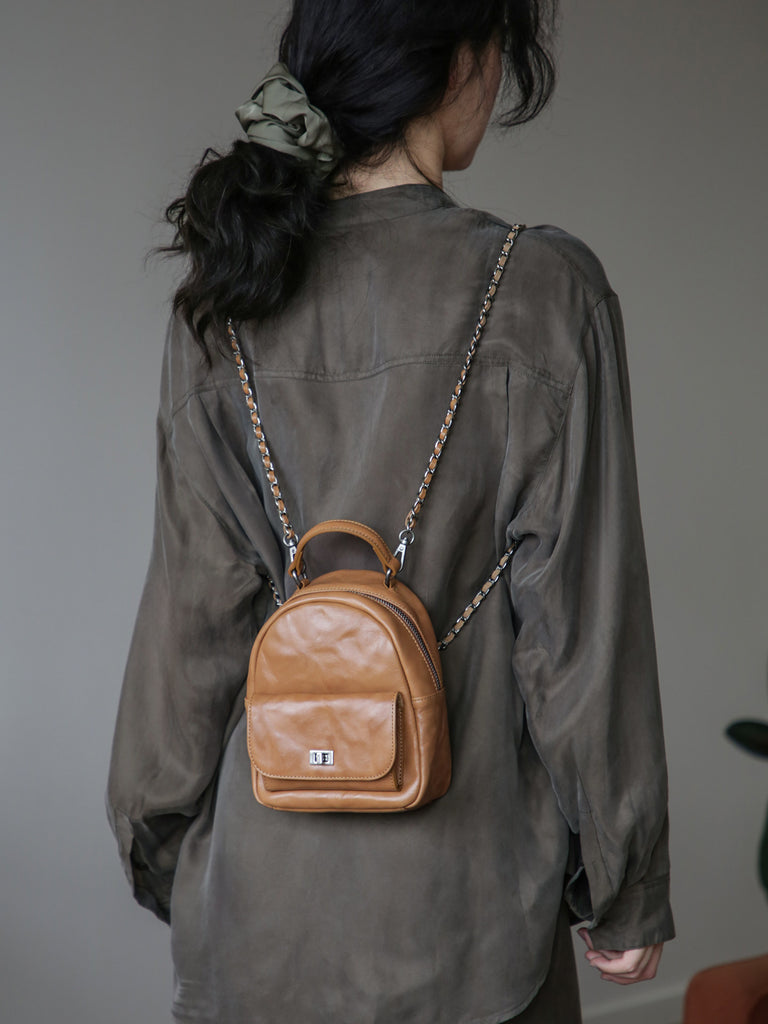 Convertible Leather Backpack Purse for Women Vintage Mini Backpack – igemstonejewelry