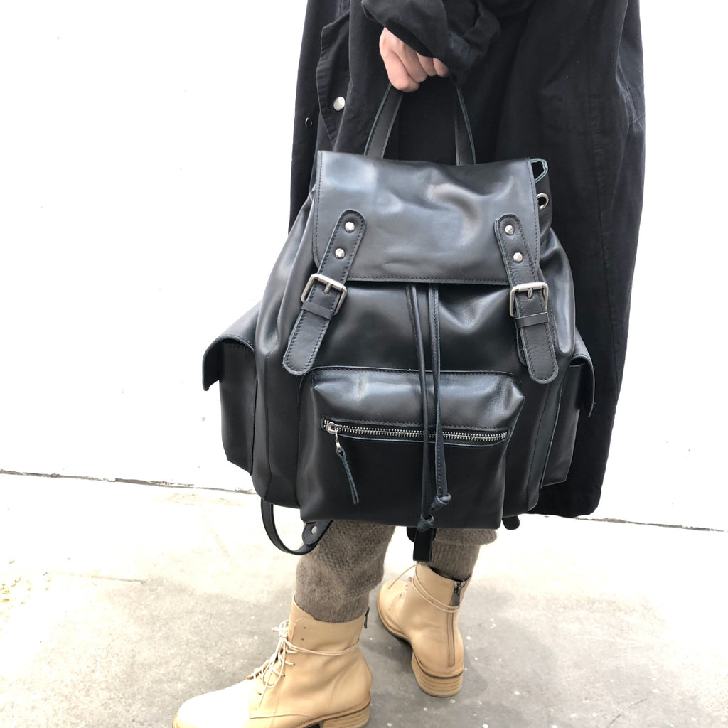 Brown Men Handmade Genuine Leather Backpack, Size: 10 * 13
