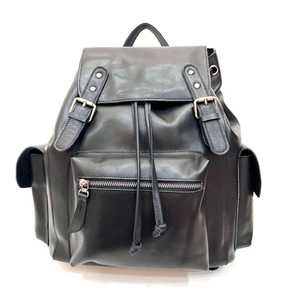 Cool Ladies Genuine Leather Drawstring Backpack Bag Leather Rucksack Purse For Women Casual