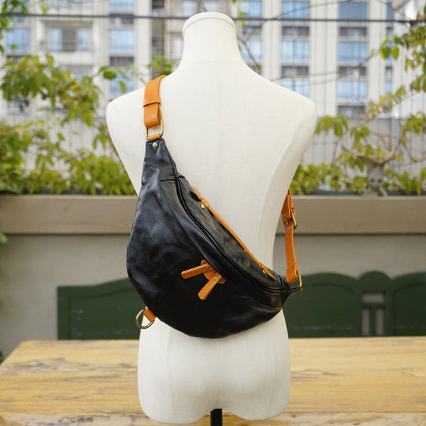 Cool Women's Chest Sling Bag Brown Leather Shoulder Bag Badass