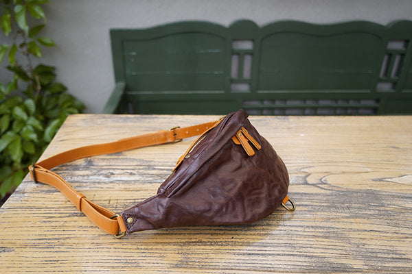 Cool Women's Chest Sling Bag Brown Leather Shoulder Bag Classy
