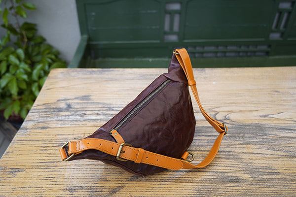Cool Women's Chest Sling Bag Brown Leather Shoulder Bag Elegant