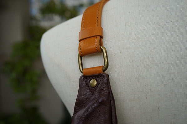 Cool Women's Chest Sling Bag Brown Leather Shoulder Bag Genuine-Leather