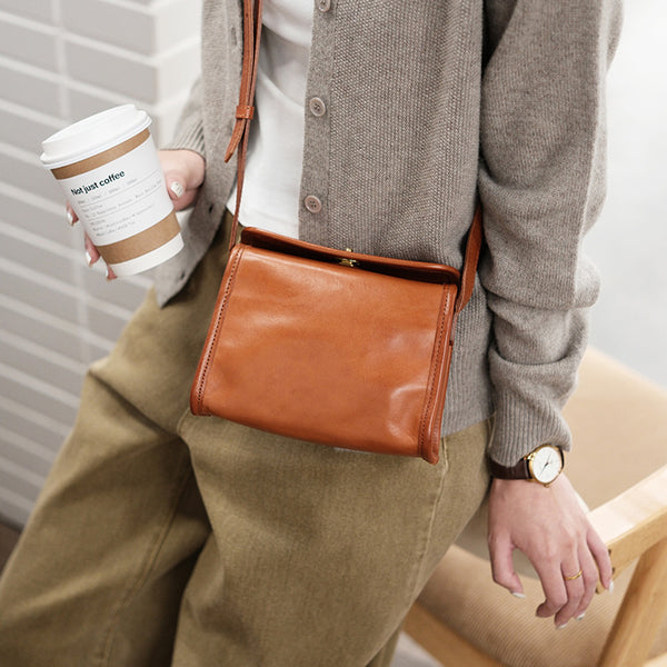 Cute Ladies Leather Over The Shoulder Bag Women's Leather Crossbody Handbags Accessories