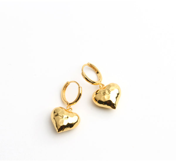 Cute Womens Silver Dangle Earrings Gold Plated Silver Heart Earrings For Women Classic