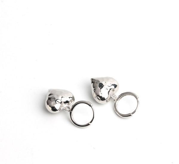 Cute Womens Silver Dangle Earrings Gold Plated Silver Heart Earrings For Women Elegant